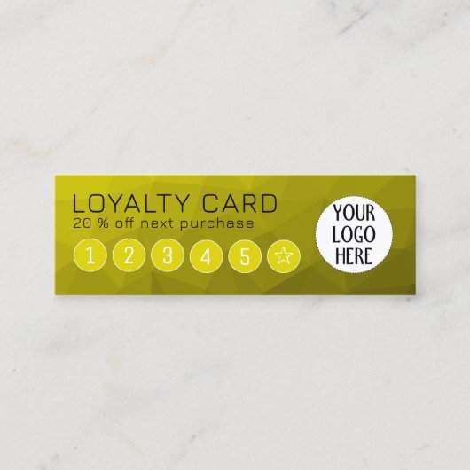 Geel verloop geometrische mesh patroon aangepaste klantenkaartje (Voorkant)