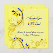 Geel verloving ter gelegenheid van de blauwe bruil kaart (Voorkant / Achterkant)