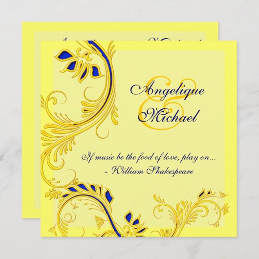 Geel verloving ter gelegenheid van de blauwe bruil kaart (Voorkant / Achterkant)