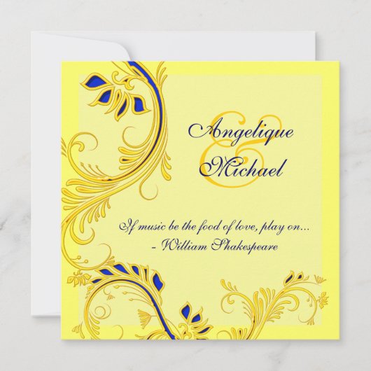 Geel verloving ter gelegenheid van de blauwe bruil kaart (Voorkant)