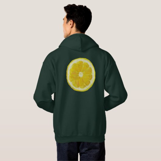 Geel vers zure citroenvlek modern hoodie (Achterkant volledig)