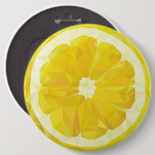 Geel vers zure citroenvlek modern ronde button 6,0 cm (Voorkant /achterkant)