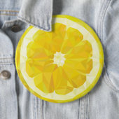 Geel vers zure citroenvlek modern ronde button 6,0 cm (In situ)