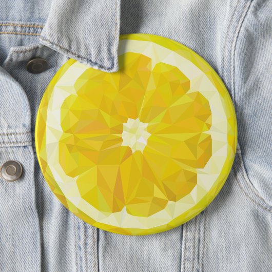 Geel vers zure citroenvlek modern ronde button 6,0 cm (In situ)