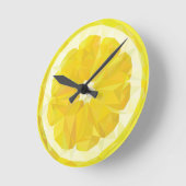 Geel vers zure citroenvlek modern ronde klok (Hoek)
