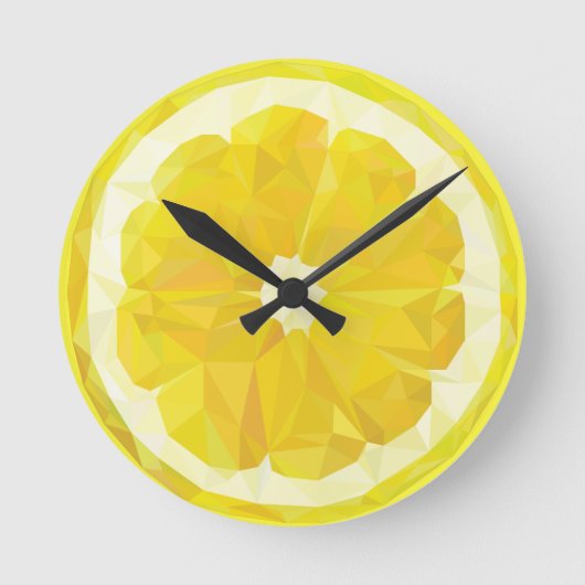 Geel vers zure citroenvlek modern ronde klok (Voorkant)