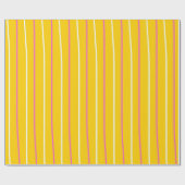 Geel verticaal streeppatroon cadeaupapier (Vlak)