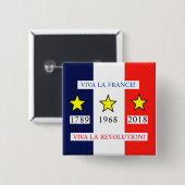 Geel Vests 2018 Vierkante Button 5,1 Cm (Voorkant /achterkant)