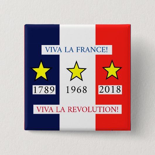 Geel Vests 2018 Vierkante Button 5,1 Cm (Voorkant)