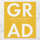 Geel | Vet Afstudeerder Afstuderen Wijn Etiket (Enkel label)