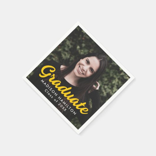 Geel | Vet Afstuderen foto's script Servet (Hoek)