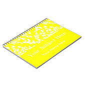 Geel Vet Mod Damask met aangepaste tekst Notitieboek (Linkerzijde)