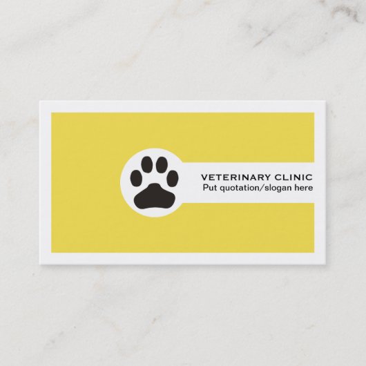 Geel Vet/Veterinary Clinic minimalist Visitekaartje (Voorkant)