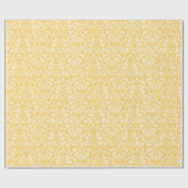 Geel Victoriaans Damast Naadloos Patroon Cadeaupapier (Vlak)