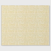 Geel  Victoriaans Damast Naadloos Patroon Cadeaupapier (Vlak)