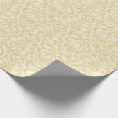 Geel  Victoriaans Damast Naadloos Patroon Cadeaupapier (Hoek)