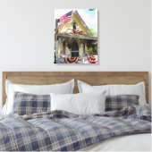 Geel Victoriaans met Bunting - Martha's wijntuin Canvas Afdruk (Insitu (Slaapkamer))