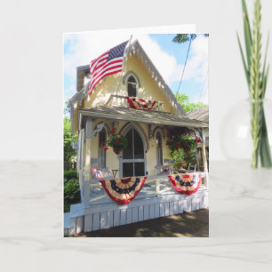 Geel Victoriaans met Bunting - Martha's wijntuin Kaart