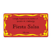 Geel Victoriaans Stijl Lijst met Cayenne Rood Rug Etiket (Voorkant)