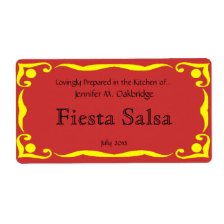 Geel Victoriaans Stijl Lijst met Cayenne Rood Rug Etiket