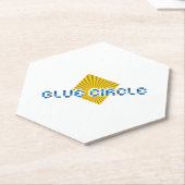 Geel Vierkant met balken en Tegenovergestelde Pixe Kartonnen Onderzetters (Schuin)