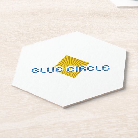 Geel Vierkant met balken en Tegenovergestelde Pixe Kartonnen Onderzetters (Schuin)