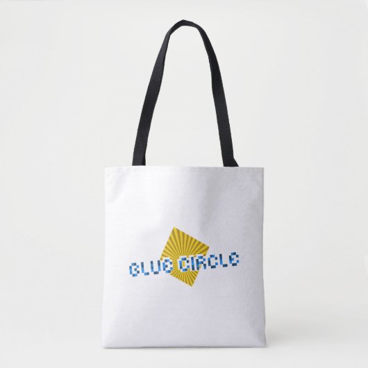 Geel Vierkant met balken en Tegenovergestelde Pixe Tote Bag (Voorkant)