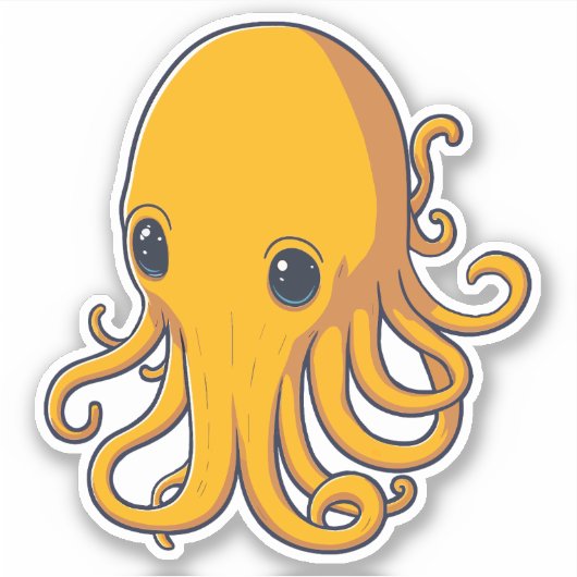 Geel vierkant sticker (Voorkant)