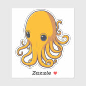 Geel vierkant sticker (Vel)