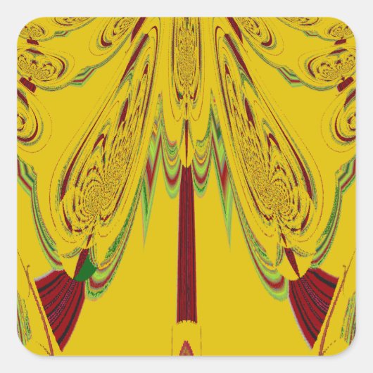 Geel Vierkante Sticker (Voorkant)