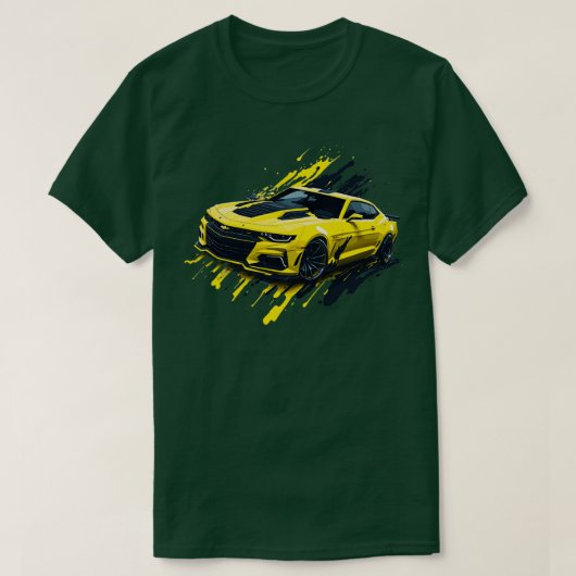 Geel vijfde generatie Chevrolet Camaro T-shirt (Design voorkant)