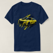 Geel vijfde generatie Chevrolet Camaro T-shirt (Design voorkant)