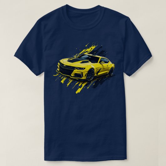 Geel vijfde generatie Chevrolet Camaro T-shirt (Design voorkant)