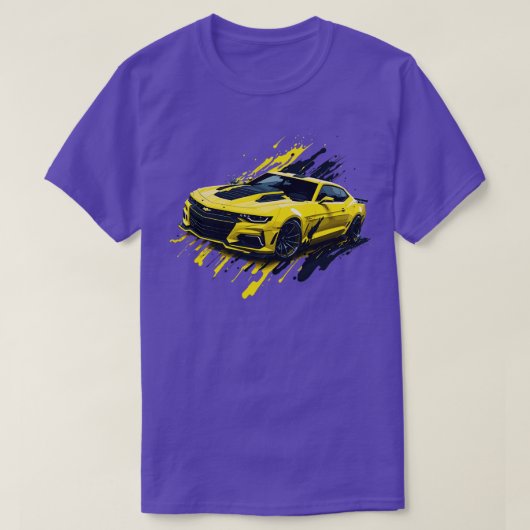 Geel vijfde generatie Chevrolet Camaro T-shirt (Design voorkant)