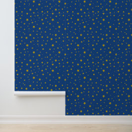 Geel Vijfpunts Sterren Ontwerp Behang