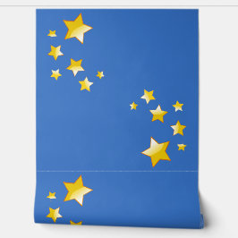 Geel Vijfpunts Sterren Ontwerp Behang