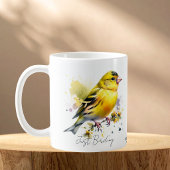 Geel Vink Waterverf Koffiemok