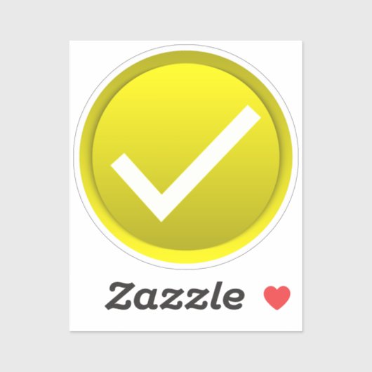 Geel vinkje sticker (Vel)