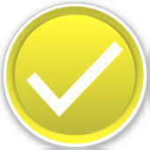 Geel vinkje sticker (Voorkant)