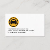 Geel vinkje taxichauffeur visitekaartje (Achterkant)