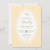 Geel vintage choquette bruiloft kaart (Voorkant)