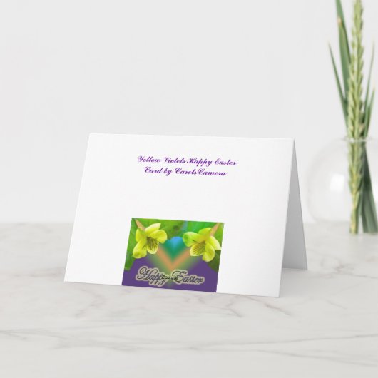 Geel Violet Happy Pasen Kaart (Achterkant)
