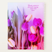 Geel Violet Roze Tulpen Naam Monogram Titel Jaar Planner (Achterkant)