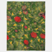 Geel virtueel folium met rode zeshoeken fleece deken (Voorkant)
