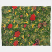 Geel virtueel folium met rode zeshoeken fleece deken (Voorkant (Horizontaal))