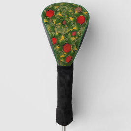 Geel virtueel folium met rode zeshoeken golfheadcover