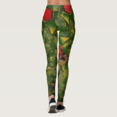 Geel virtueel folium met rode zeshoeken leggings (Achterkant)