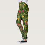 Geel virtueel folium met rode zeshoeken leggings (Links)