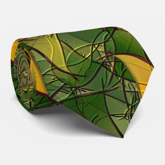 Geel virtueel folium met rode zeshoeken stropdas (Opgerold)