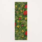 Geel virtueel folium met rode zeshoeken yogamat (Voorkant)